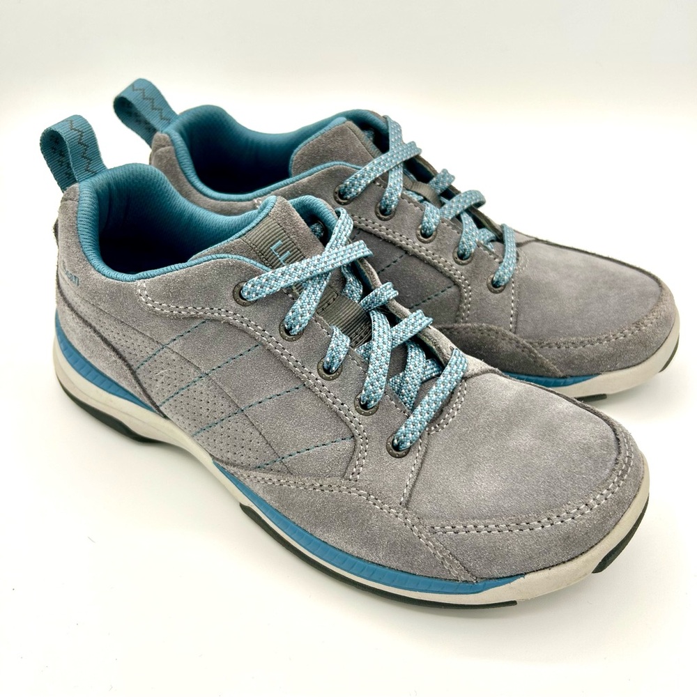 LL Bean Women's Blue,Gray Suede Lace Up Low Top Casual Sneakers Shoes Size 6.5 M
